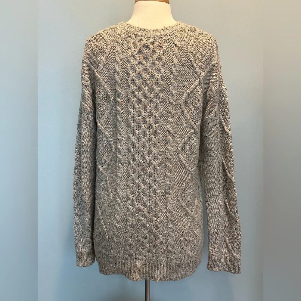 Treasure & Bond CabinCore Cable Knit Wool blend crew neck sweater size Medium